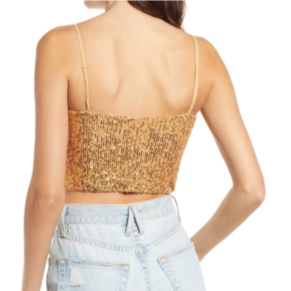 Free People Nwt Sequin Crop Top gypsy goddess date night - Picture 2 of 9